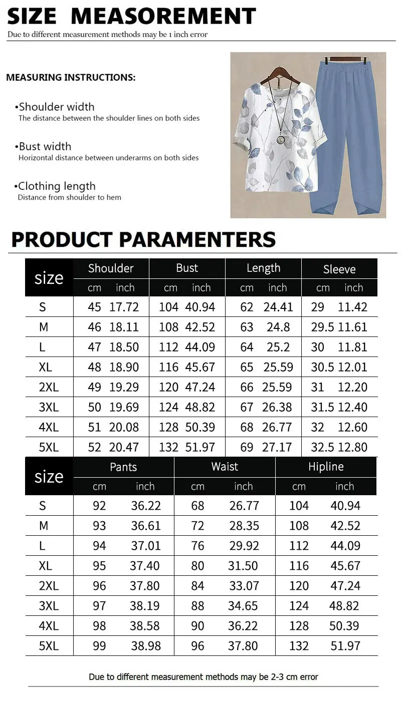 Casual Women's Set - Short Sleeve Shirt + High Waist Floral Pants