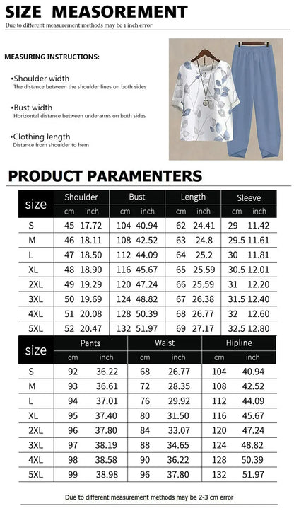 Casual Women's Set - Short Sleeve Shirt + High Waist Floral Pants