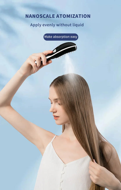 Electric Massager Comb with LED and Vibration - Anti Hair Loss, Stimulates Hair Growth, Tonics Atomization