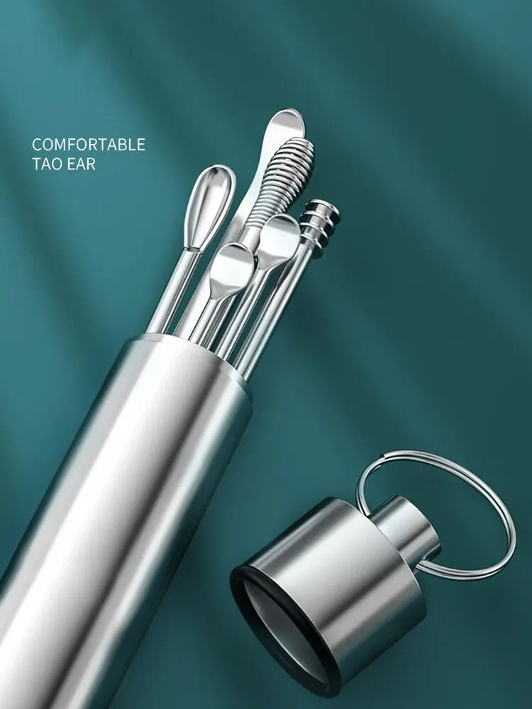 Ear Cleaning Kit 12 Pieces - Stainless Steel and Spiral Wax Remover