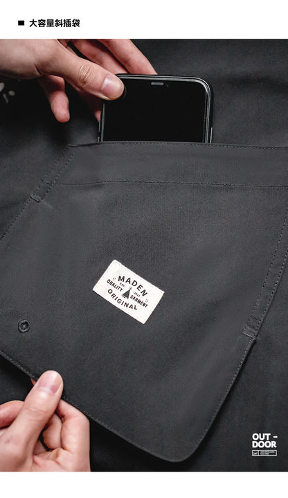 Maden Casual Outdoor Multi-pocket Hooded Men's Jackets Spring Fall Loose Windbreak Parka Ginger Climbing Outerwear Track Jacket