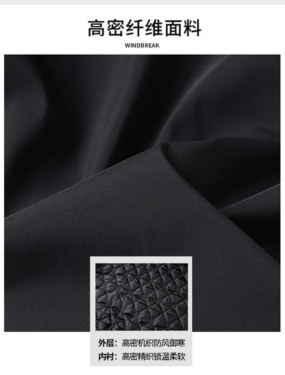 Winter Men's Fleece Warm Jackets Bomber Fashion Parkas Outerwear Coats Men Casual Windbreaker Jacket Classic Solid Thermal Coat