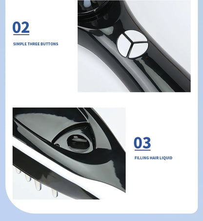 Electric Massager Comb with LED and Vibration - Anti Hair Loss, Stimulates Hair Growth, Tonics Atomization