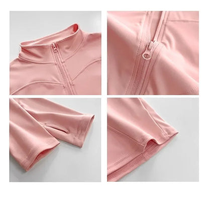 Sun Quick Drying Sports Coat Women's Tight Top Yoga Jacket Long Sleeve Zipper Jacket Running Fitness Women's Jacket S-3XL