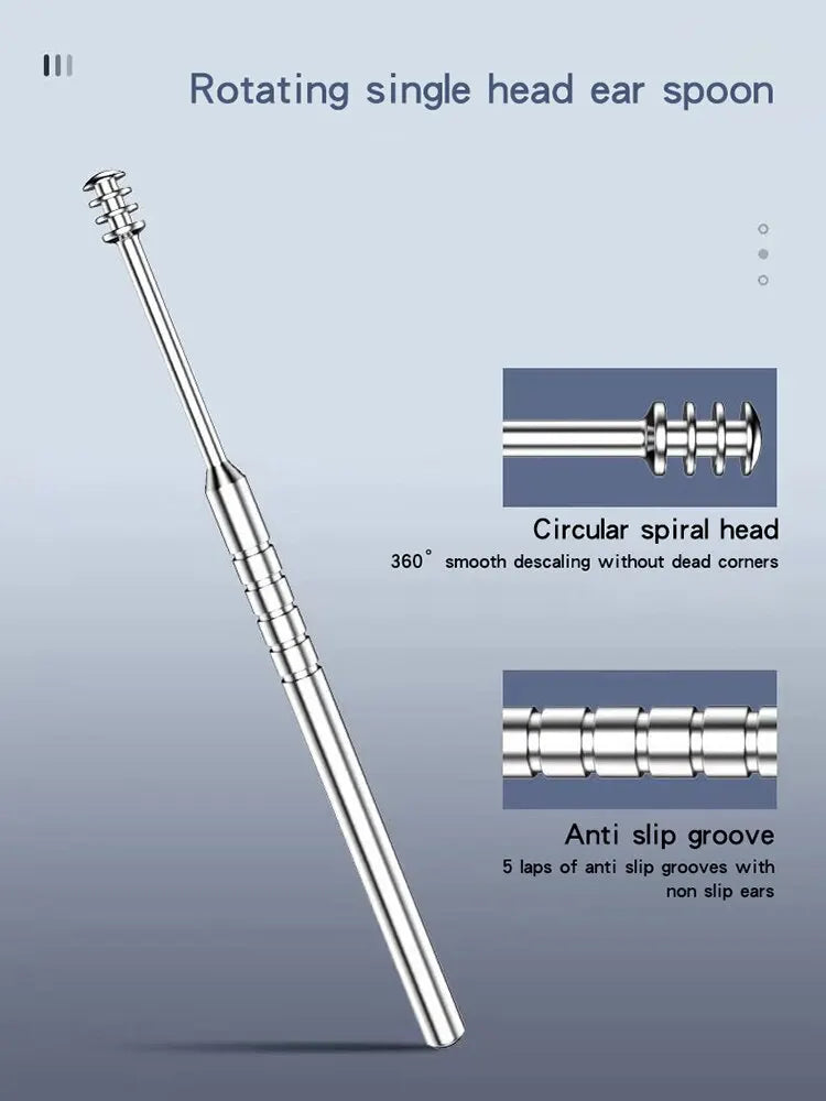 Ear Cleaning Kit 12 Pieces - Stainless Steel and Spiral Wax Remover