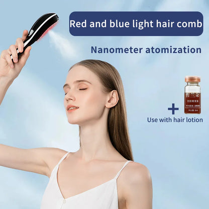 Electric Massager Comb with LED and Vibration - Anti Hair Loss, Stimulates Hair Growth, Tonics Atomization