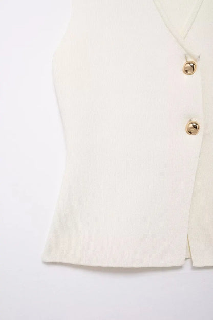 Modern Women's Set - Blouse + Long Skirt with High Waist Zipper