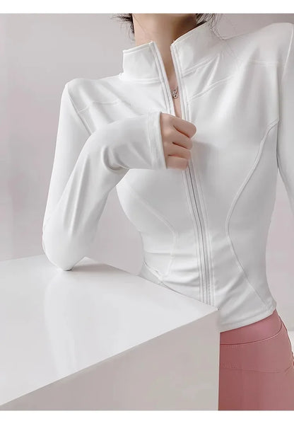 Sun Quick Drying Sports Coat Women's Tight Top Yoga Jacket Long Sleeve Zipper Jacket Running Fitness Women's Jacket S-3XL