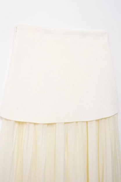 Modern Women's Set - Blouse + Long Skirt with High Waist Zipper