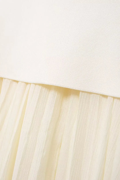 Modern Women's Set - Blouse + Long Skirt with High Waist Zipper