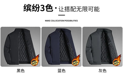 Winter Men's Fleece Warm Jackets Bomber Fashion Parkas Outerwear Coats Men Casual Windbreaker Jacket Classic Solid Thermal Coat