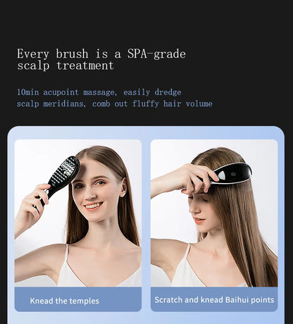 Electric Massager Comb with LED and Vibration - Anti Hair Loss, Stimulates Hair Growth, Tonics Atomization