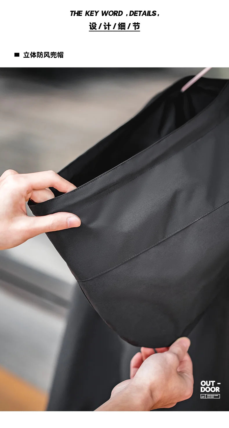 Maden Casual Outdoor Multi-pocket Hooded Men's Jackets Spring Fall Loose Windbreak Parka Ginger Climbing Outerwear Track Jacket