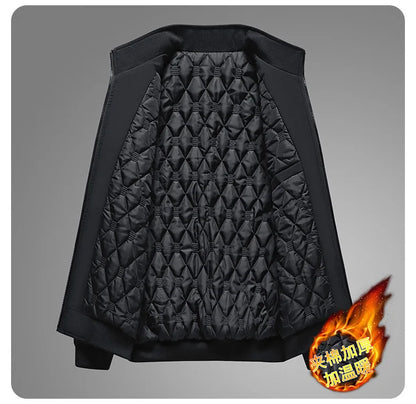 Winter Men's Fleece Warm Jackets Bomber Fashion Parkas Outerwear Coats Men Casual Windbreaker Jacket Classic Solid Thermal Coat