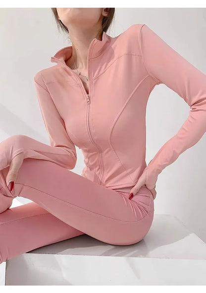 Sun Quick Drying Sports Coat Women's Tight Top Yoga Jacket Long Sleeve Zipper Jacket Running Fitness Women's Jacket S-3XL