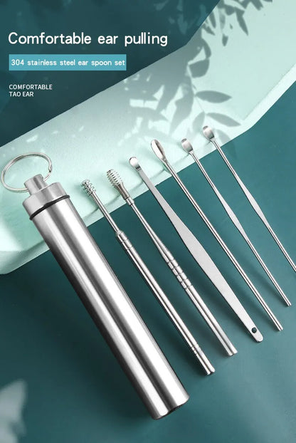 Ear Cleaning Kit 12 Pieces - Stainless Steel and Spiral Wax Remover