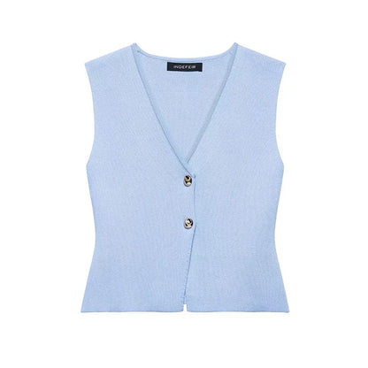 Modern Women's Set - Blouse + Long Skirt with High Waist Zipper