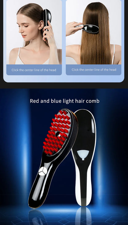 Electric Massager Comb with LED and Vibration - Anti Hair Loss, Stimulates Hair Growth, Tonics Atomization
