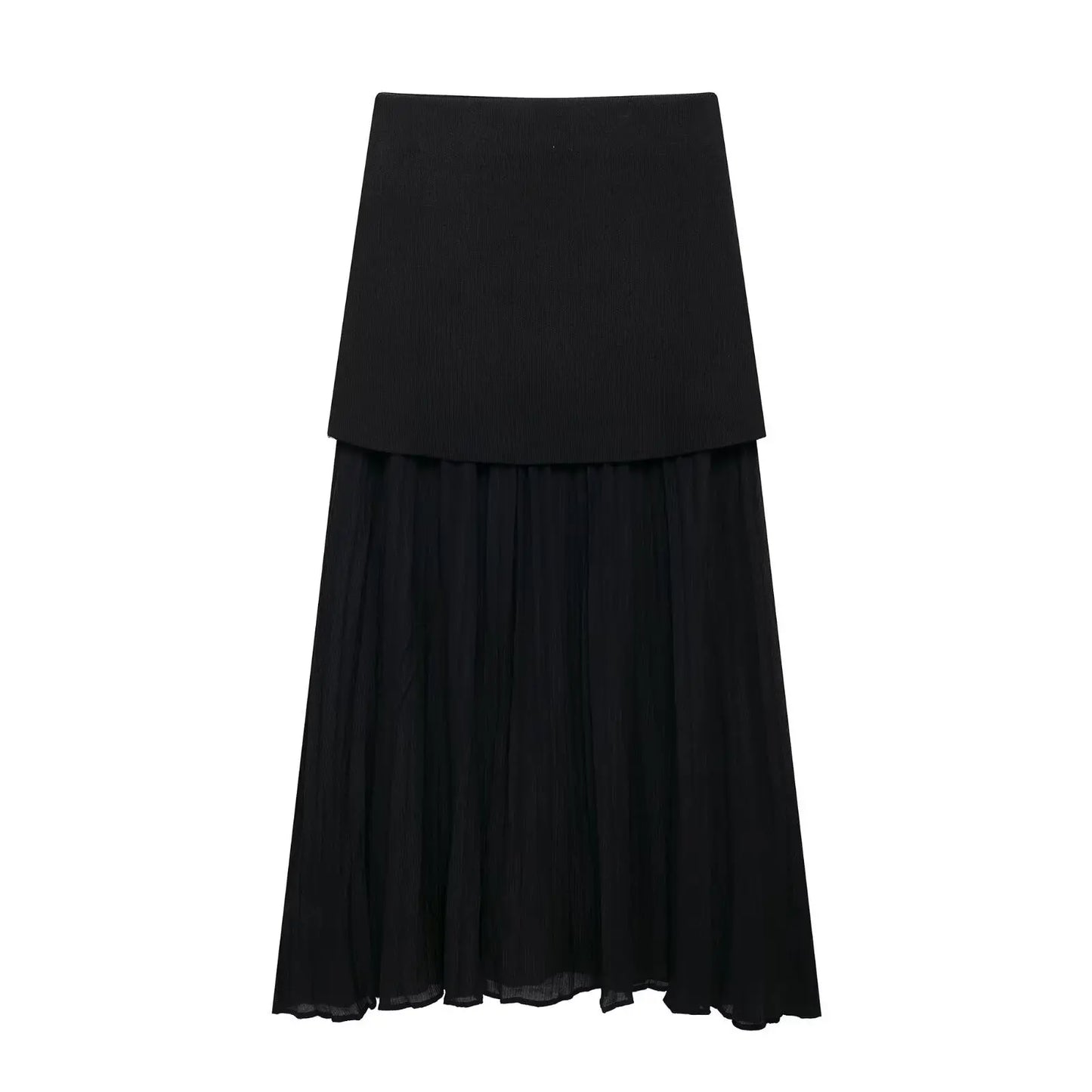 Modern Women's Set - Blouse + Long Skirt with High Waist Zipper