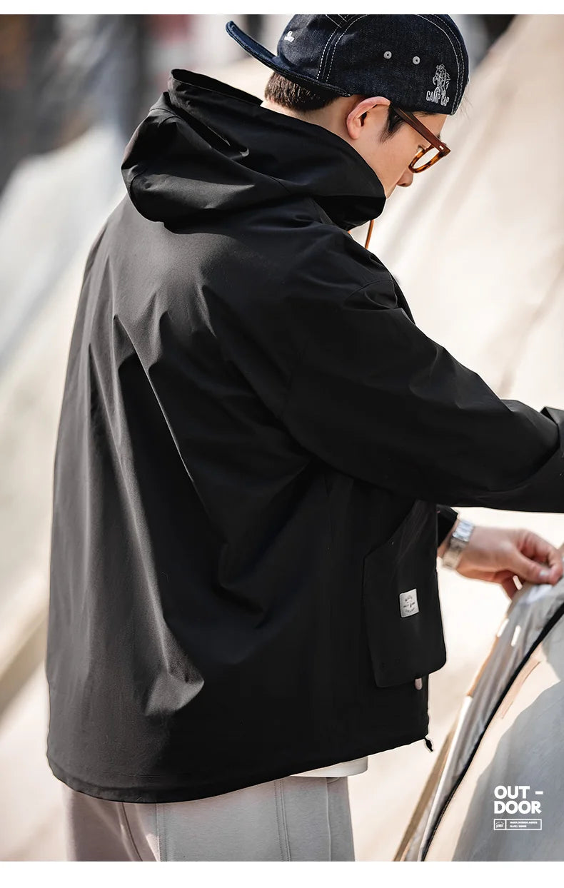 Maden Casual Outdoor Multi-pocket Hooded Men's Jackets Spring Fall Loose Windbreak Parka Ginger Climbing Outerwear Track Jacket