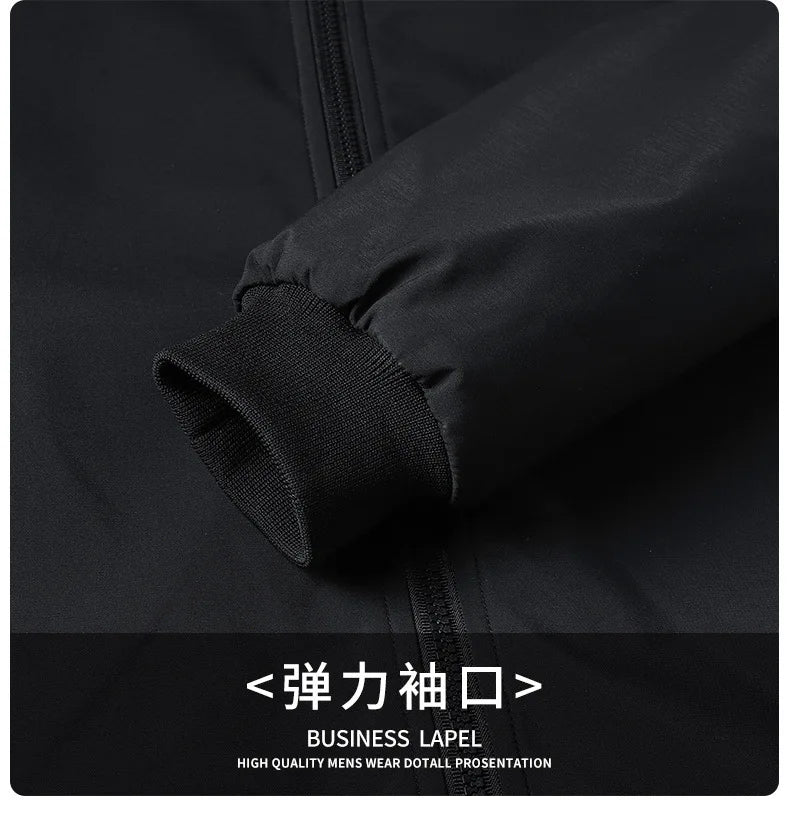 Winter Men's Fleece Warm Jackets Bomber Fashion Parkas Outerwear Coats Men Casual Windbreaker Jacket Classic Solid Thermal Coat