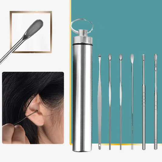 Ear Cleaning Kit 12 Pieces - Stainless Steel and Spiral Wax Remover