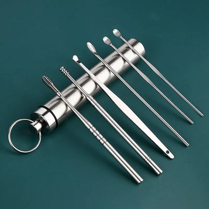 Ear Cleaning Kit 12 Pieces - Stainless Steel and Spiral Wax Remover
