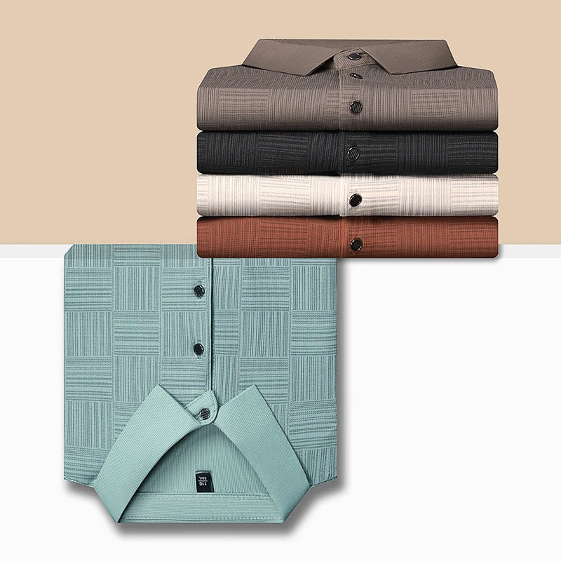 2024 Men's New Printed Business Casual Short sleeved POLO Shirt Fashion Short sleeved Comfortable and Breathable Top