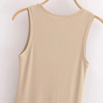 HXAO Khaki Elegant Long Dresses 2025 Women's Spring Sleeveless Black Dresses Fashion Casual Party Y2k Dress Vestidos For Female