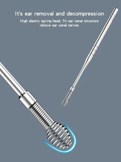 Ear Cleaning Kit 12 Pieces - Stainless Steel and Spiral Wax Remover